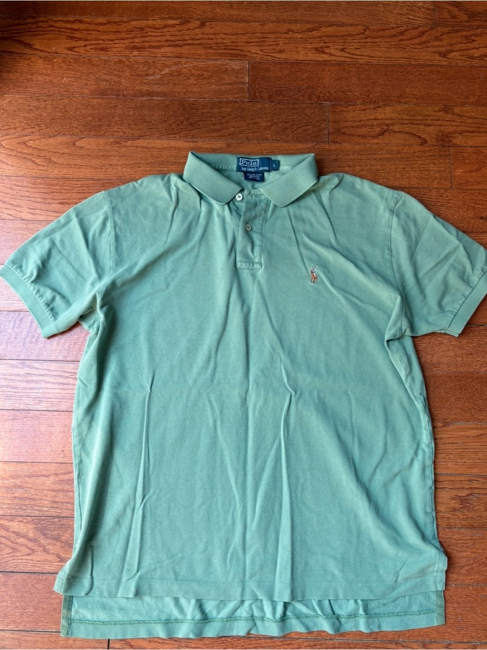 VINTAGE POLO RALPH LAUREN POLO SHIRT GREEN 100% COTTON